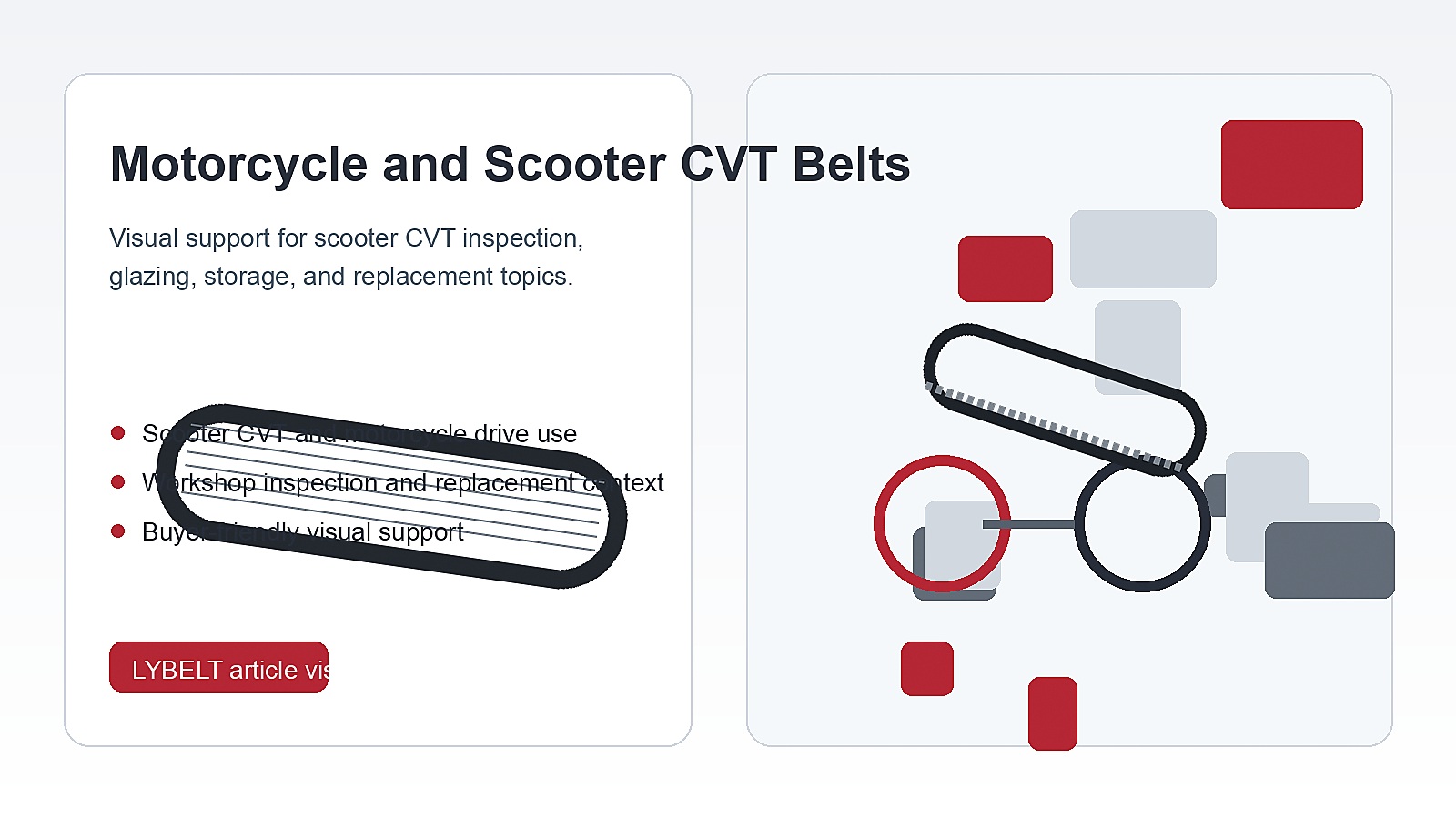 ¿Cuándo cambiar la correa CVT de un scooter de reparto? 1 Inspección de correa CVT de motocicleta y scooter: cristalizado, desgaste, almacenamiento y recambio.